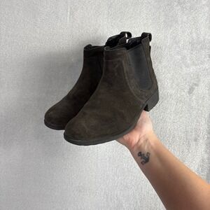 UGG Bonham Chelsea Boots Womens 7 Dark Brown/Black Suede Ankle Lug‎ Sole 1013893